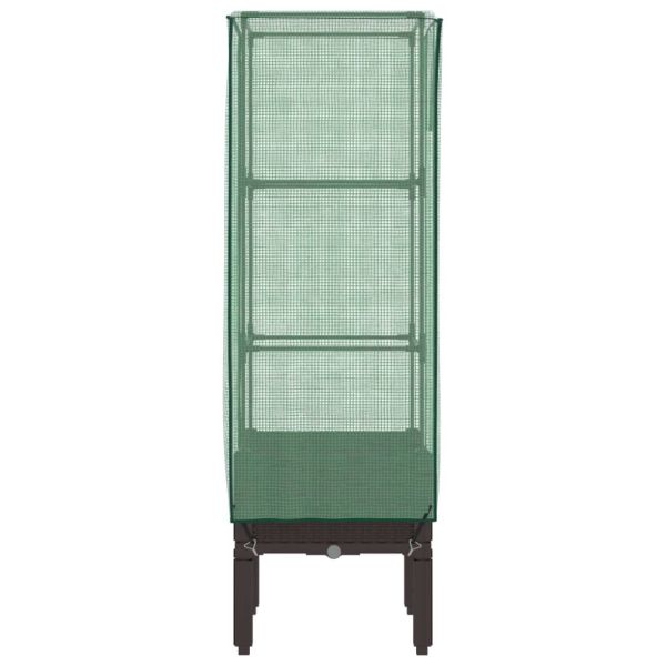 Повдигнато легло с оранжерия калъф, ратанов вид, 40x40x140 см