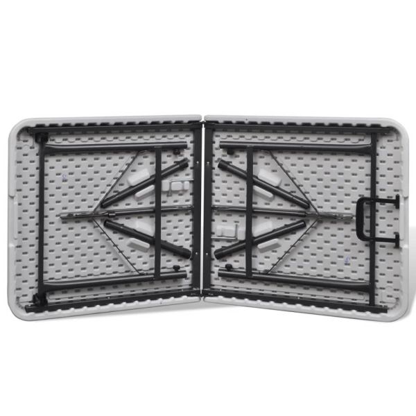 Сгъваема градинска маса 122 см HDPE бяла