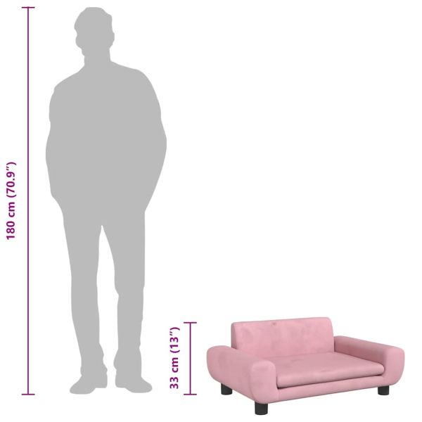 Кучешко легло розово 70x45x33 см кадифе