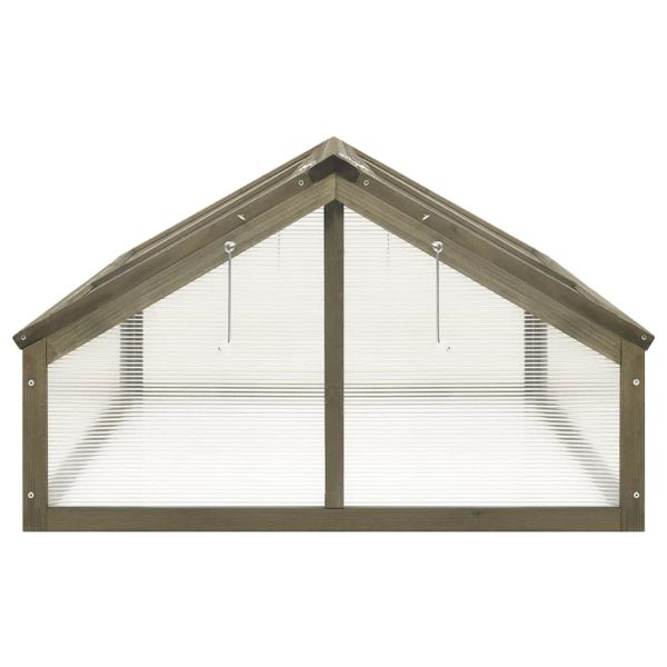 Оранжерия, сива, 114x80x50 см, чамово дърво