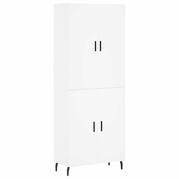 Висок шкаф, бял, 69,5x34x180 см, инженерно дърво