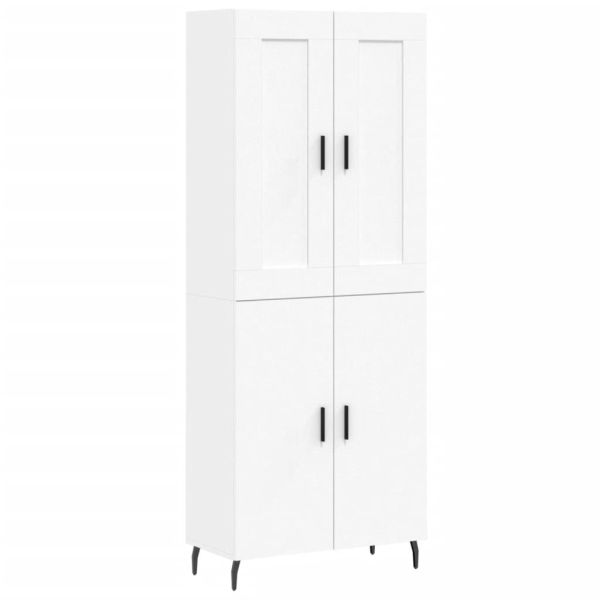 Висок шкаф, бял, 69,5x34x180 см, инженерно дърво