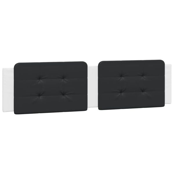 Легло с матрак Zadar, бяло и черно, 200x200 см, изкуствена кожа