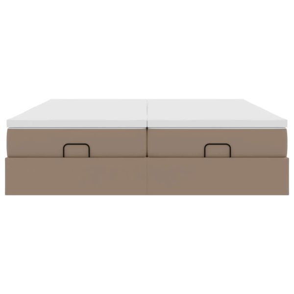 Османска легло с матраци, капучино, 180x200 см, изкуствена кожа