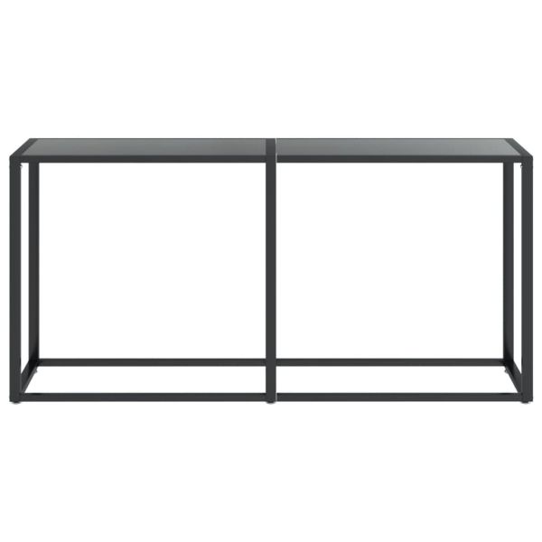 Конзолна маса, черна, 160x35x75,5 cм, закалено стъкло