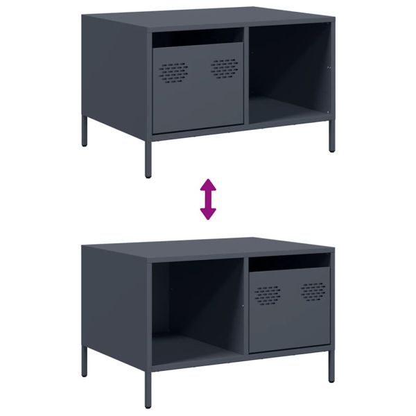 Маса за кафе антрацит 68,5x50x43,5 см студеновалцувана стомана