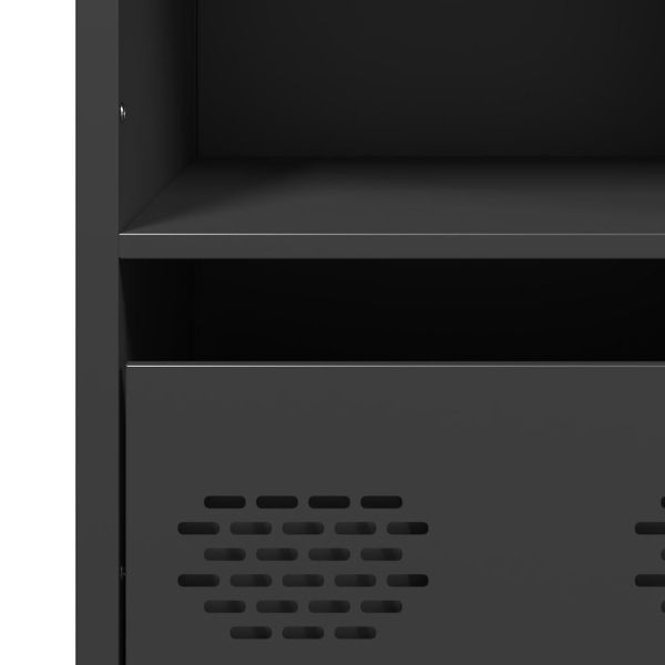 Висок шкаф, черен, 35x39x103,5 см, стомана