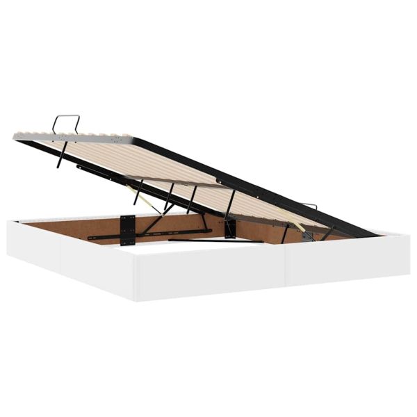 Легло с място за съхранение и матрак с матрак Бяло 180 x 200 cm