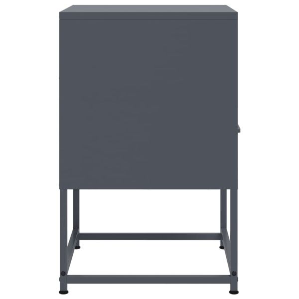 Нощни шкафчета 2 бр антрацит 36x39x60,5 см стомана