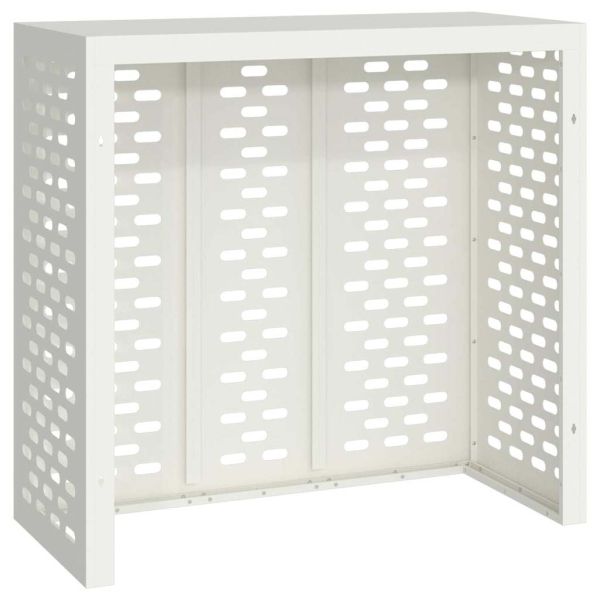 Покритие за климатик Бяло 110 x 50 x 105 см Стомана