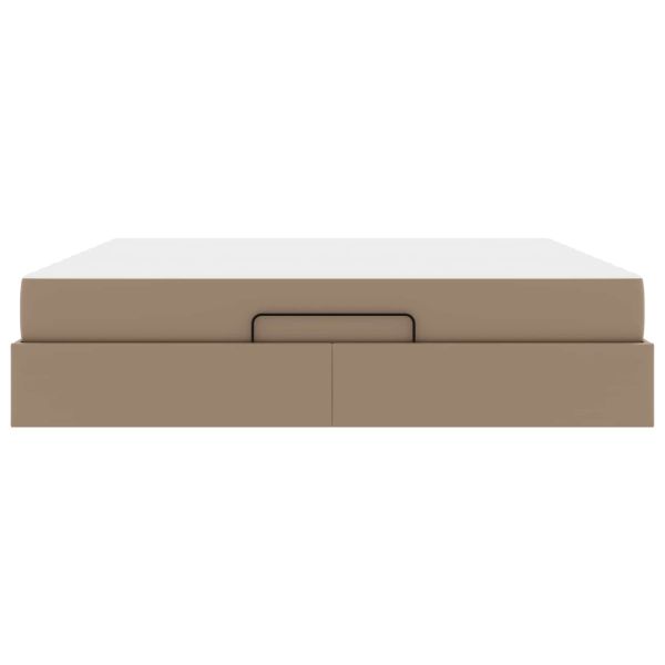 Рамка за легло с матрак с матрак 2 pcs Кафеникаво ПВЦ