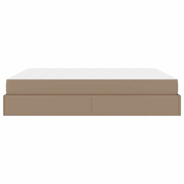 Рамка за легло с матрак с матрак 2 pcs Кафеникаво ПВЦ