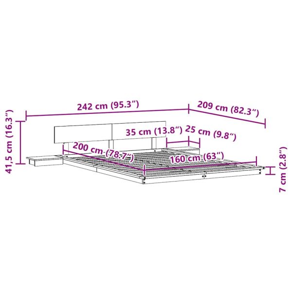 Рамка за легло Кафяво 160 x 200 cm Дърво