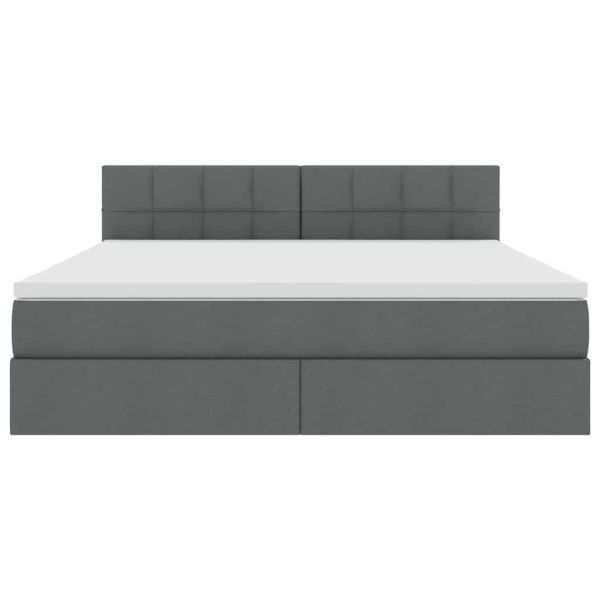 Легло с място за съхранение и LED с LED Тъмен сив 180 x 200 cm