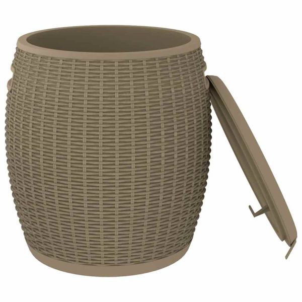 Градинска кутия за съхранение 4 в 1, светлокафява, полипропилен