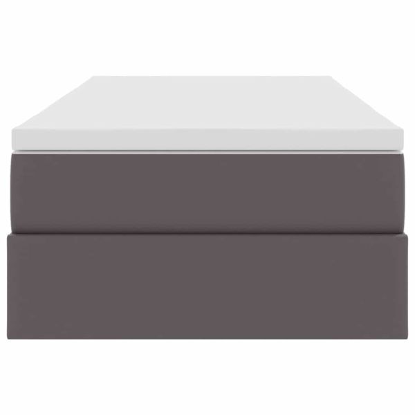 Легло с място за съхранение и матрак с матрак Сив 100 x 200 cm