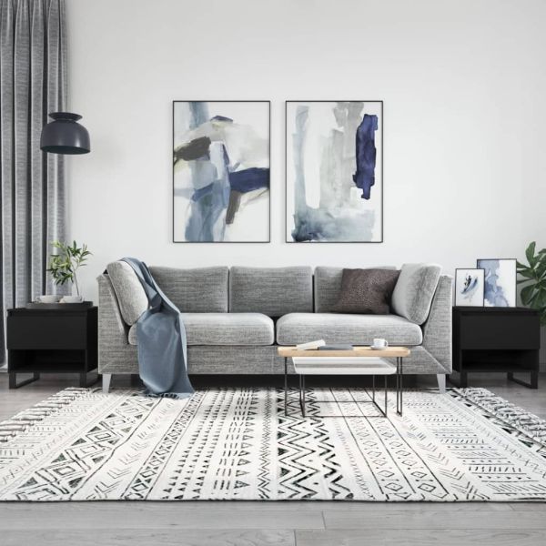 Маси за кафе, 2 бр, черни, 50x46x50 см, инженерно дърво