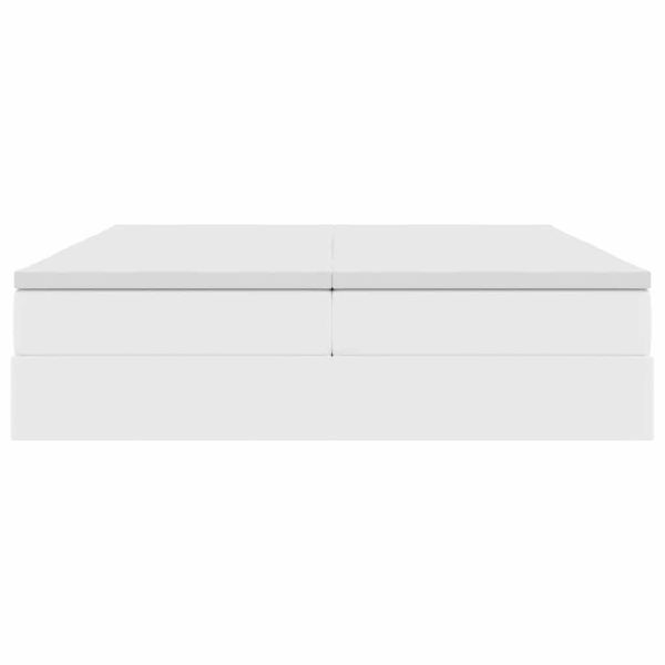 Легло с място за съхранение и матрак с матрак Бяло 200 x 200 cm