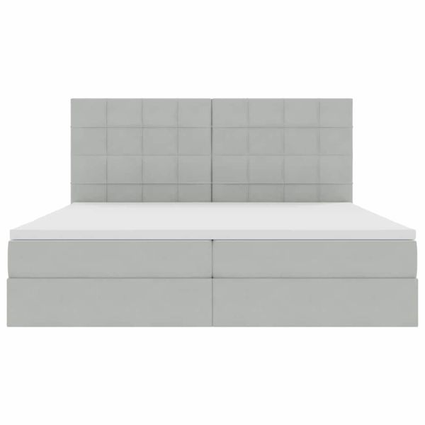 Легло с място за съхранение и LED с LED Светлосиво 200 x 200 cm