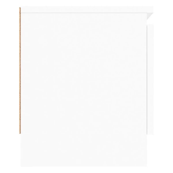 ТВ шкаф с врата, бял, 102x30x36 см