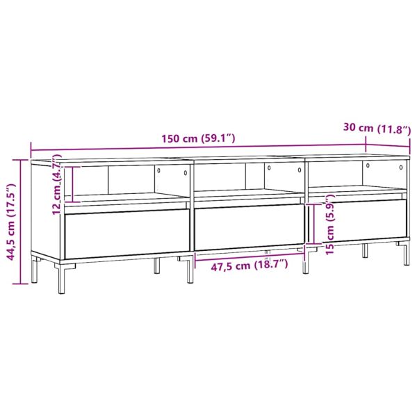 ТВ шкаф Artisan Oak 150x30x44,5 cm Инженерна дървесина