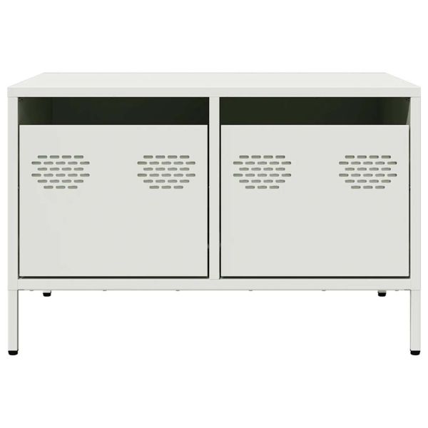 ТВ шкаф, бял, 68x50x43,5 см, студеновалцувана стомана