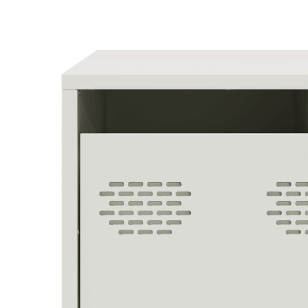 ТВ шкаф, бял, 68x50x43,5 см, студеновалцувана стомана