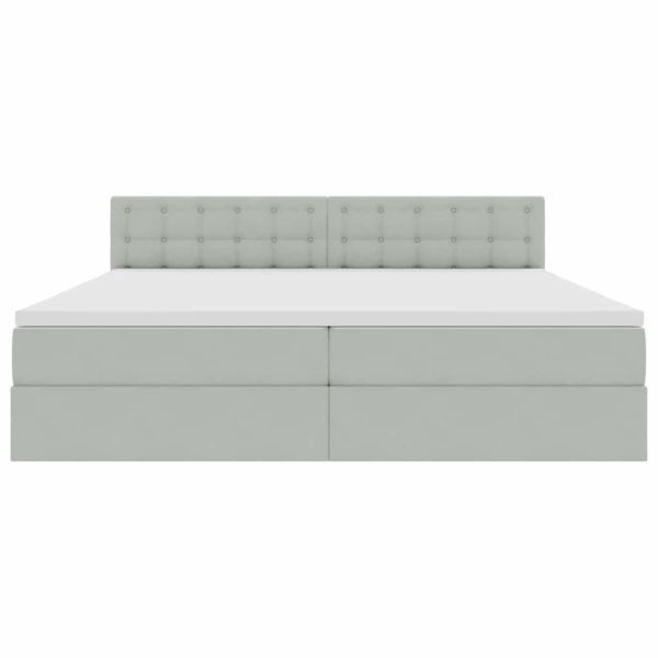 Легло с място за съхранение и LED с LED Светлосиво 200 x 200 cm