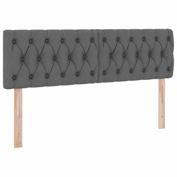 Легло с място за съхранение и LED с LED Тъмен сив 140 x 190 cm