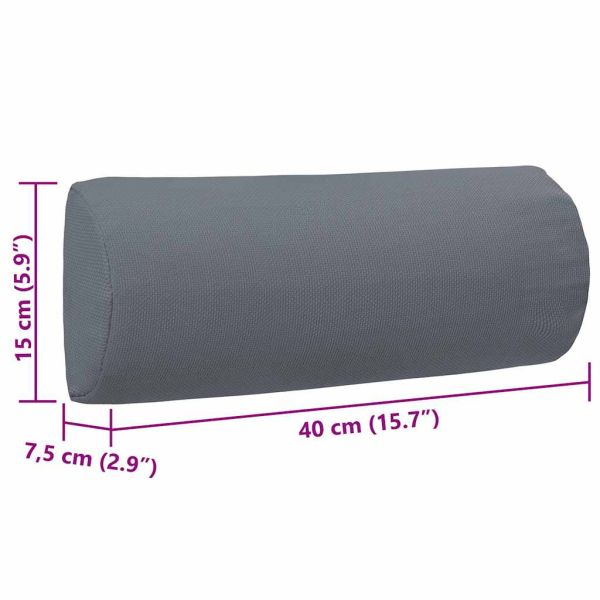 Облегалка за глава за шезлонг, сива, 40x7,5x15 см, textilene