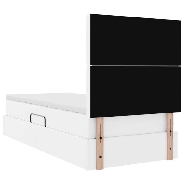 Легло с място за съхранение Чисто бяло 100 x 200 cm Изкуствена