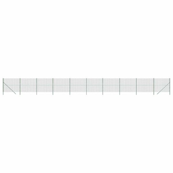 Ограда от телена мрежа зелена 2x25 м поцинкована стомана