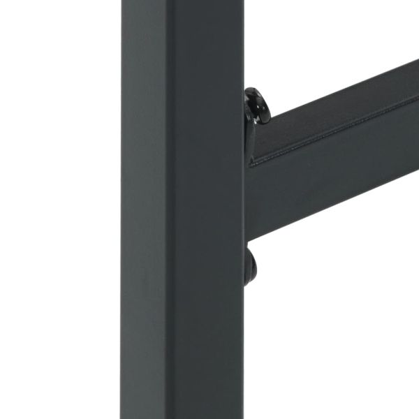 Градински бар комплект 5 части черен прахово боядисана стомана