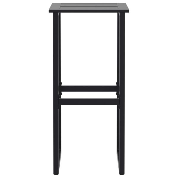 Градински бар комплект 7 части черен прахово боядисана стомана