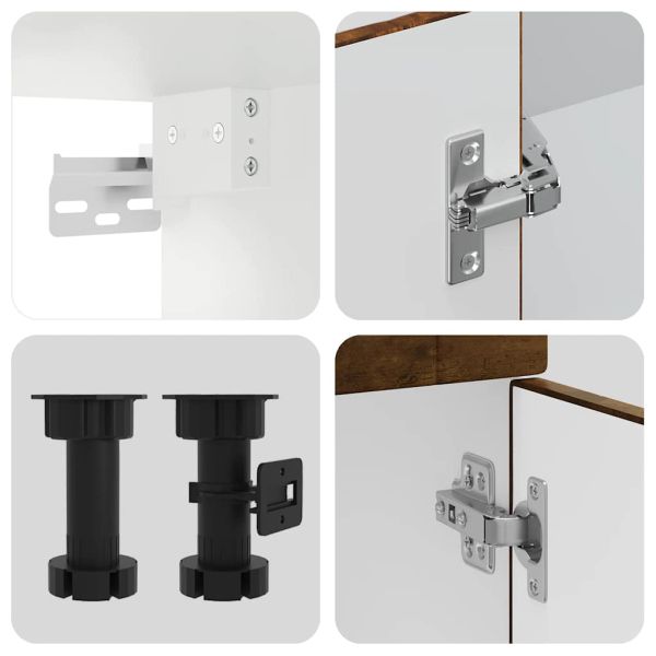 Комплект кухненски шкафове от 8 части "Porto" опушен дъб, инженерна дървесина