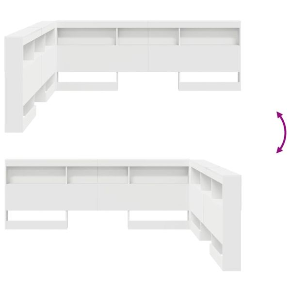 Табла за съхранение с рафт Бяло 180 cm Инженерно дърво