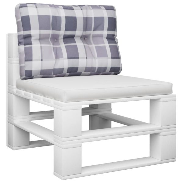 Палетна възглавница, сиво каре, 60x40x12 см, текстил