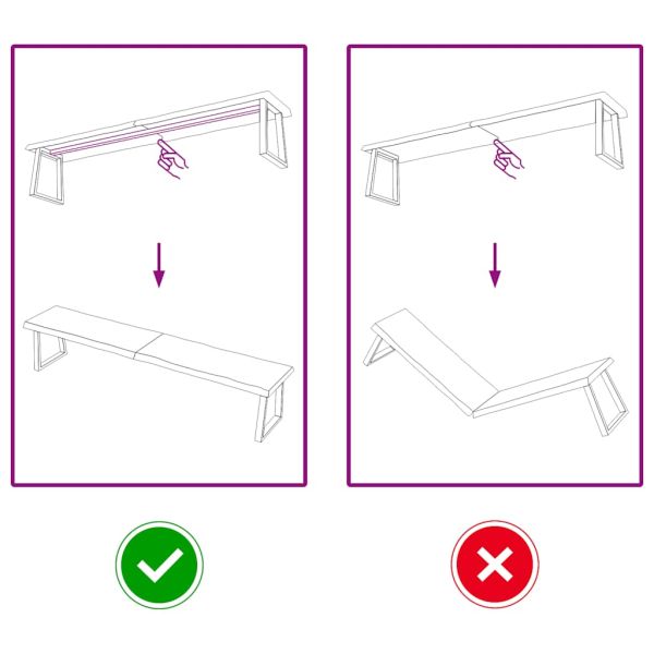 Плот за маса светлокафяв 200x40x(2-4) см обработен масивен дъб