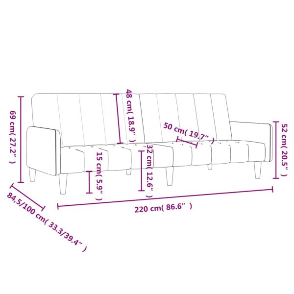 2-местно разтегателно канапе, виненочервено, кадифе