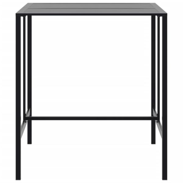Бар маса, черна, 100x100x110 см, прахово боядисана стомана