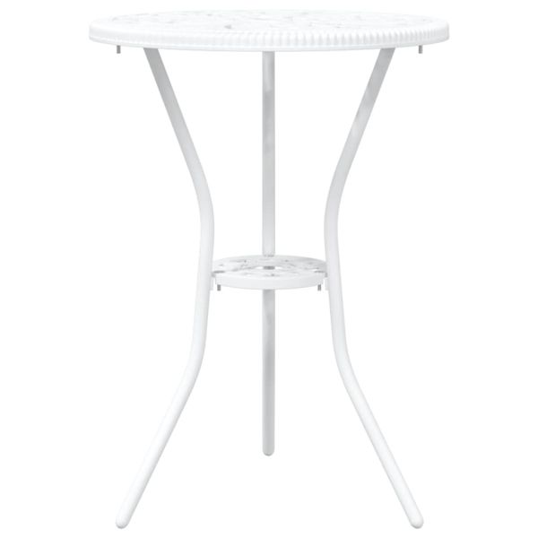 Градински бистро комплект 3 pcs Бяло Алуминий