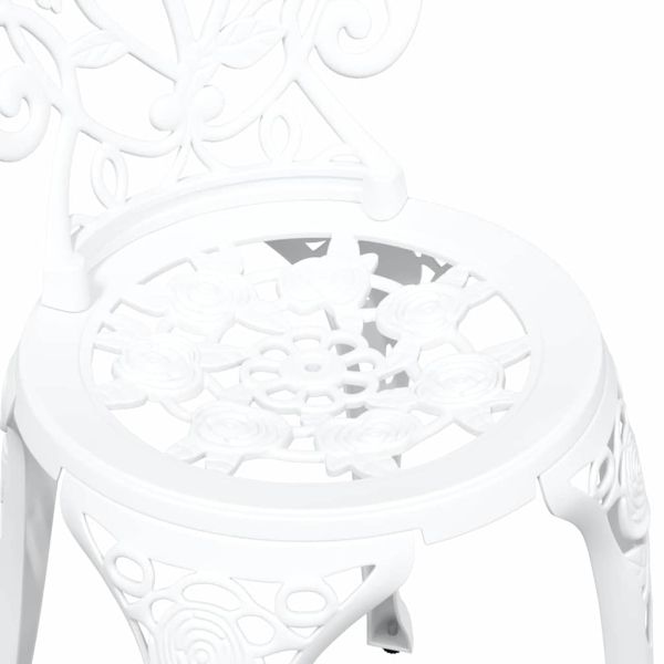 Градински бистро комплект 3 pcs Бяло Алуминий