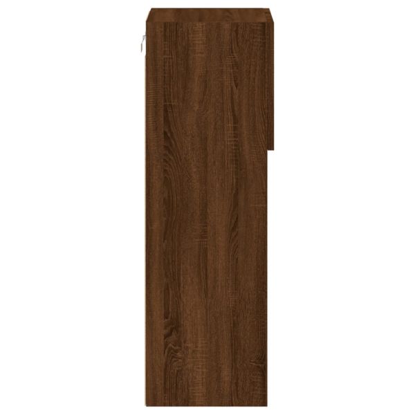 ТВ шкафове с LED осветление 2 бр кафяв дъб 30,5x30x90 см