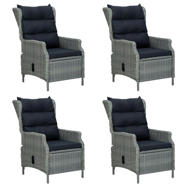 Градински трапезен комплект, 7 части, светлосив