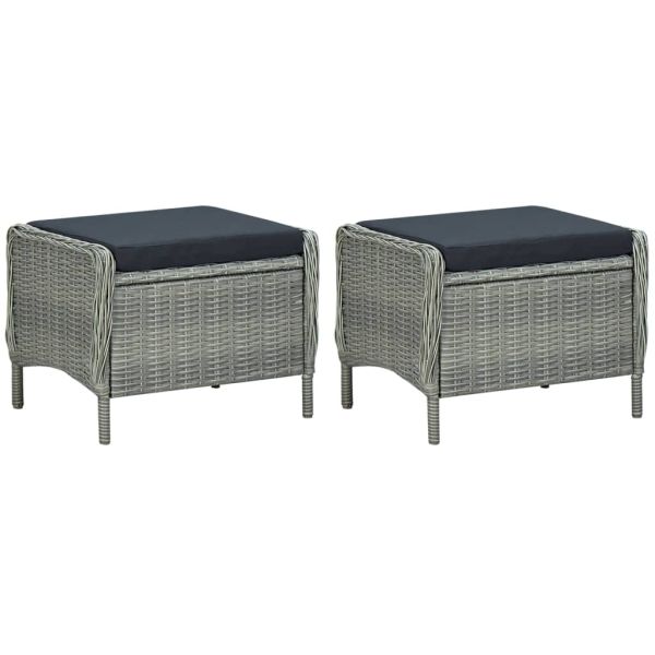 Градински трапезен комплект, 7 части, светлосив