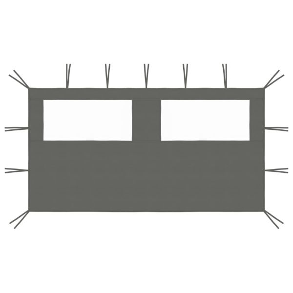 Странична стена за шатра с прозорци, 4x2 м, антрацит