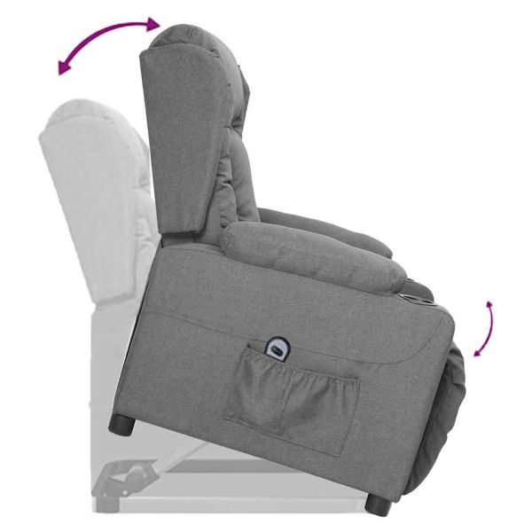 Изправящ стол, светлосив, текстил