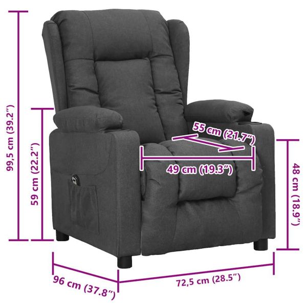 Изправящ стол, тъмносив, текстил