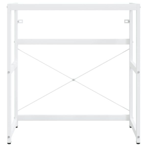 Рамка за мивка за баня с вграден умивалник, бяла, желязна