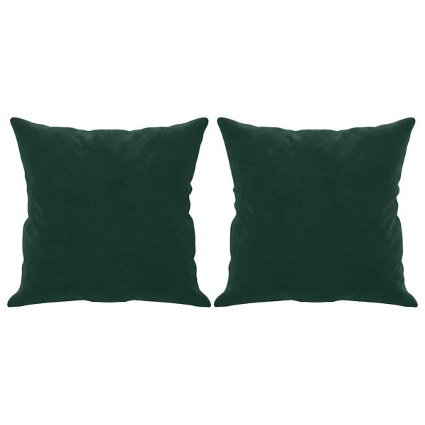 2-местен диван с възглавници тъмнозелен 120 см кадифе